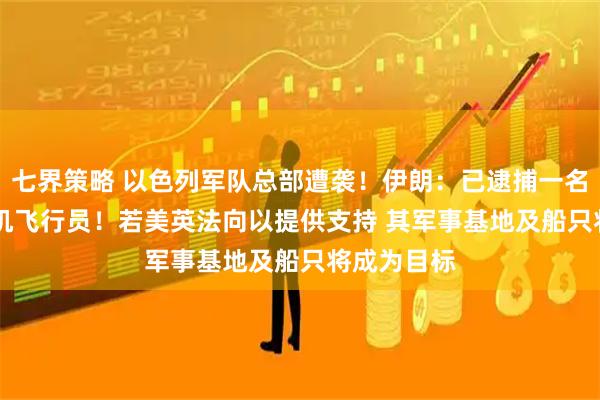 七界策略 以色列军队总部遭袭！伊朗：已逮捕一名以F-35战机飞行员！若美英法向以提供支持 其军事基地及船只将成为目标