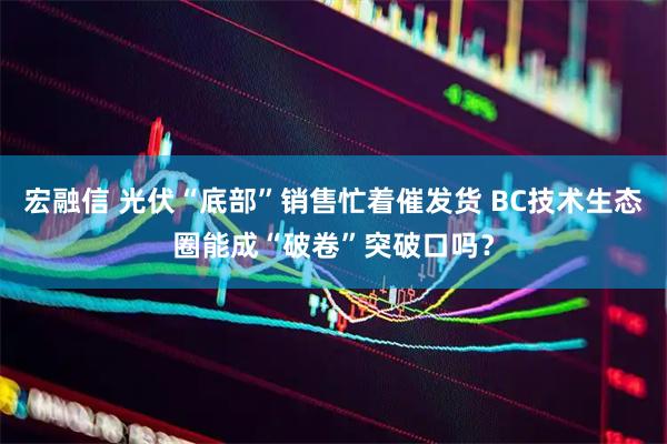 宏融信 光伏“底部”销售忙着催发货 BC技术生态圈能成“破卷”突破口吗？